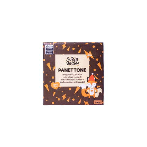 Panettone com Gotas de Chocolate e Recheado de Creme de Avelã (700gr)