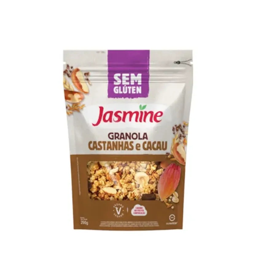 Granola Integral Castanhas e Cacau sem Glúten Jasmine Pacote 250g